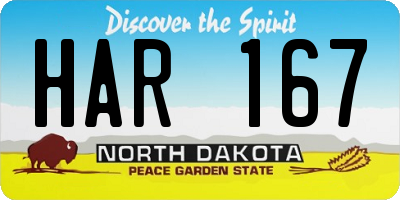 ND license plate HAR167