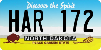 ND license plate HAR172