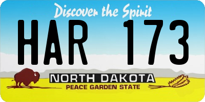 ND license plate HAR173