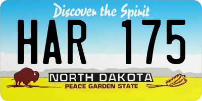 ND license plate HAR175