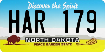 ND license plate HAR179