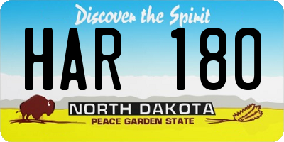 ND license plate HAR180