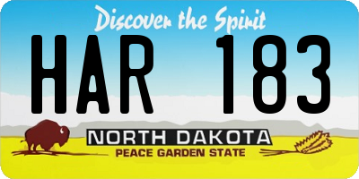 ND license plate HAR183