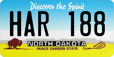 ND license plate HAR188