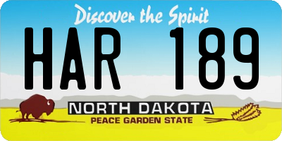 ND license plate HAR189