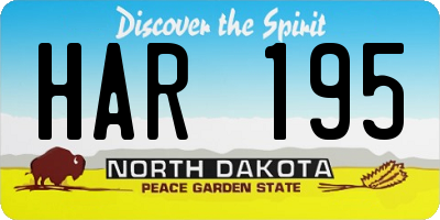 ND license plate HAR195