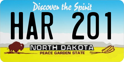 ND license plate HAR201