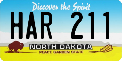 ND license plate HAR211