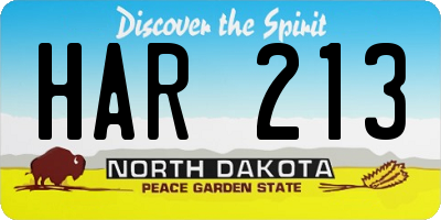 ND license plate HAR213