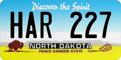 ND license plate HAR227