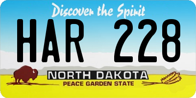 ND license plate HAR228
