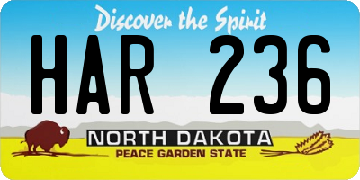 ND license plate HAR236