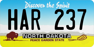 ND license plate HAR237
