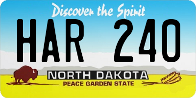 ND license plate HAR240