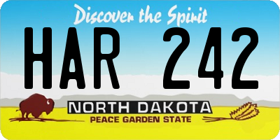 ND license plate HAR242