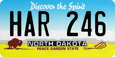 ND license plate HAR246
