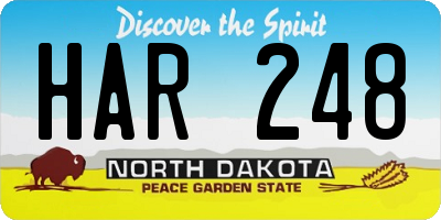 ND license plate HAR248
