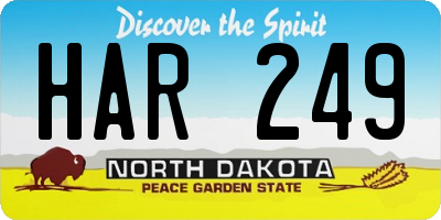 ND license plate HAR249
