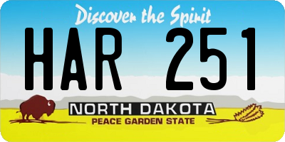ND license plate HAR251