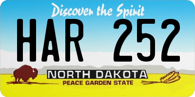 ND license plate HAR252