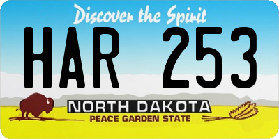 ND license plate HAR253