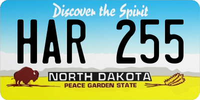 ND license plate HAR255