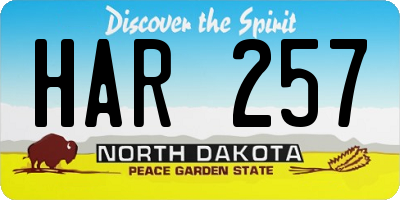 ND license plate HAR257