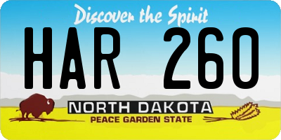 ND license plate HAR260