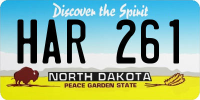 ND license plate HAR261