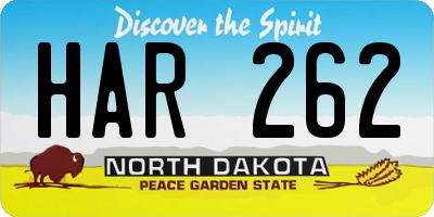 ND license plate HAR262
