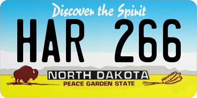 ND license plate HAR266