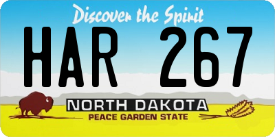 ND license plate HAR267