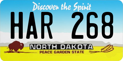 ND license plate HAR268