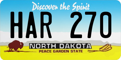 ND license plate HAR270