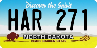ND license plate HAR271