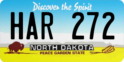 ND license plate HAR272