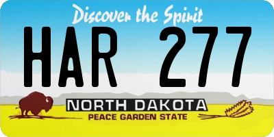 ND license plate HAR277