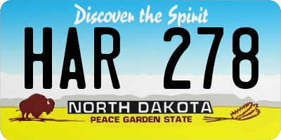 ND license plate HAR278