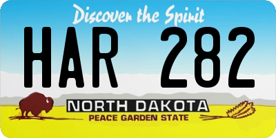ND license plate HAR282