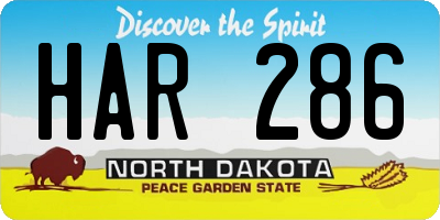ND license plate HAR286