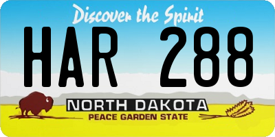 ND license plate HAR288