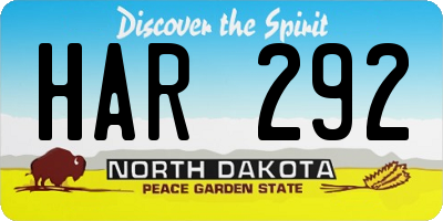 ND license plate HAR292