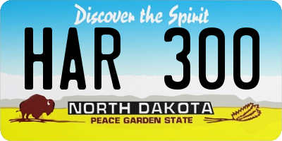 ND license plate HAR300