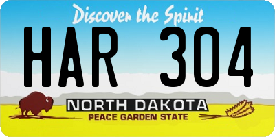 ND license plate HAR304