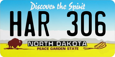 ND license plate HAR306