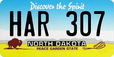 ND license plate HAR307