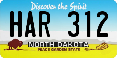 ND license plate HAR312