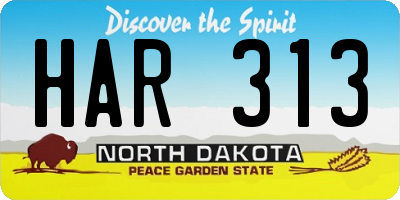 ND license plate HAR313