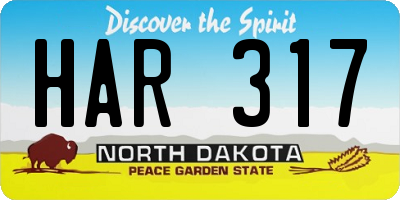 ND license plate HAR317