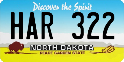 ND license plate HAR322